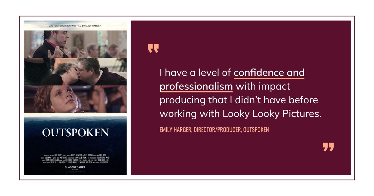 Case study quote from Emily Harger for Outspoken film